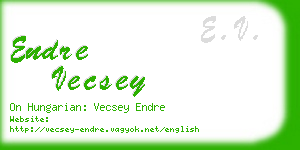 endre vecsey business card